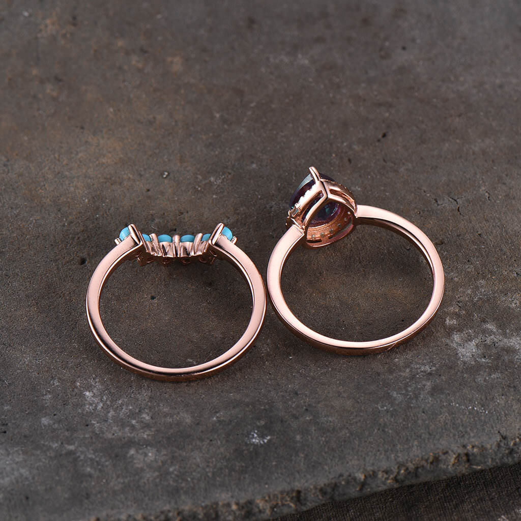 lab alexandrite engagement ring