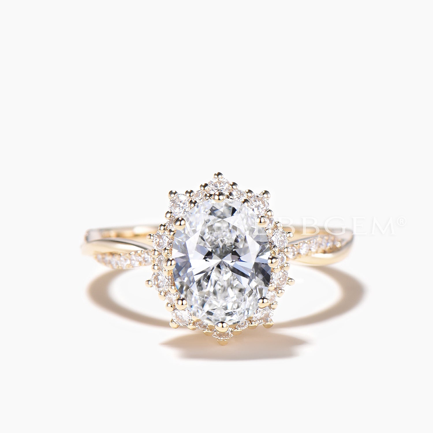 Oval Cut Lab Grown Diamond Twisted Engagement Ring Diamond