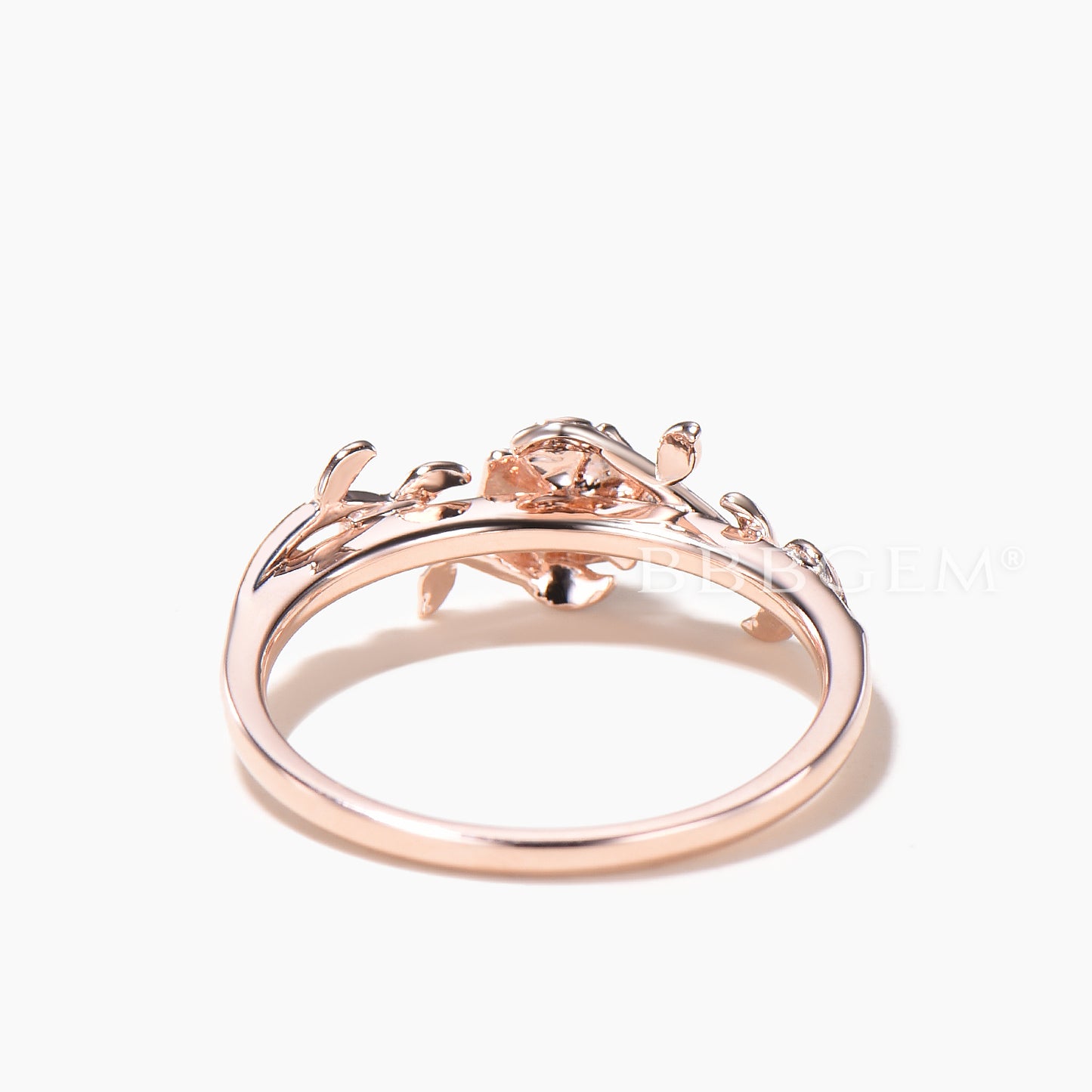 Round Cut Natural Garnet Floral Engagement Ring Natural Inspired Solitaire Ring