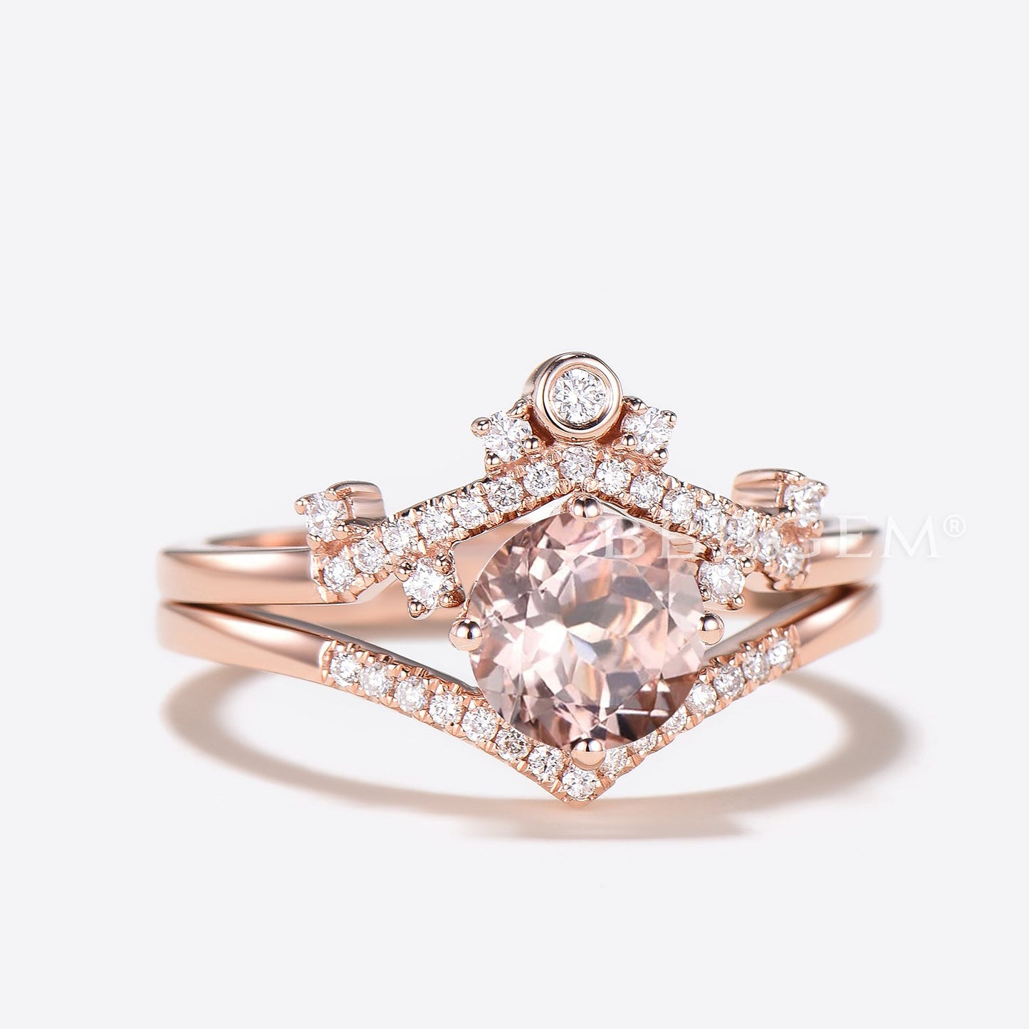 morganite engagement ring set
