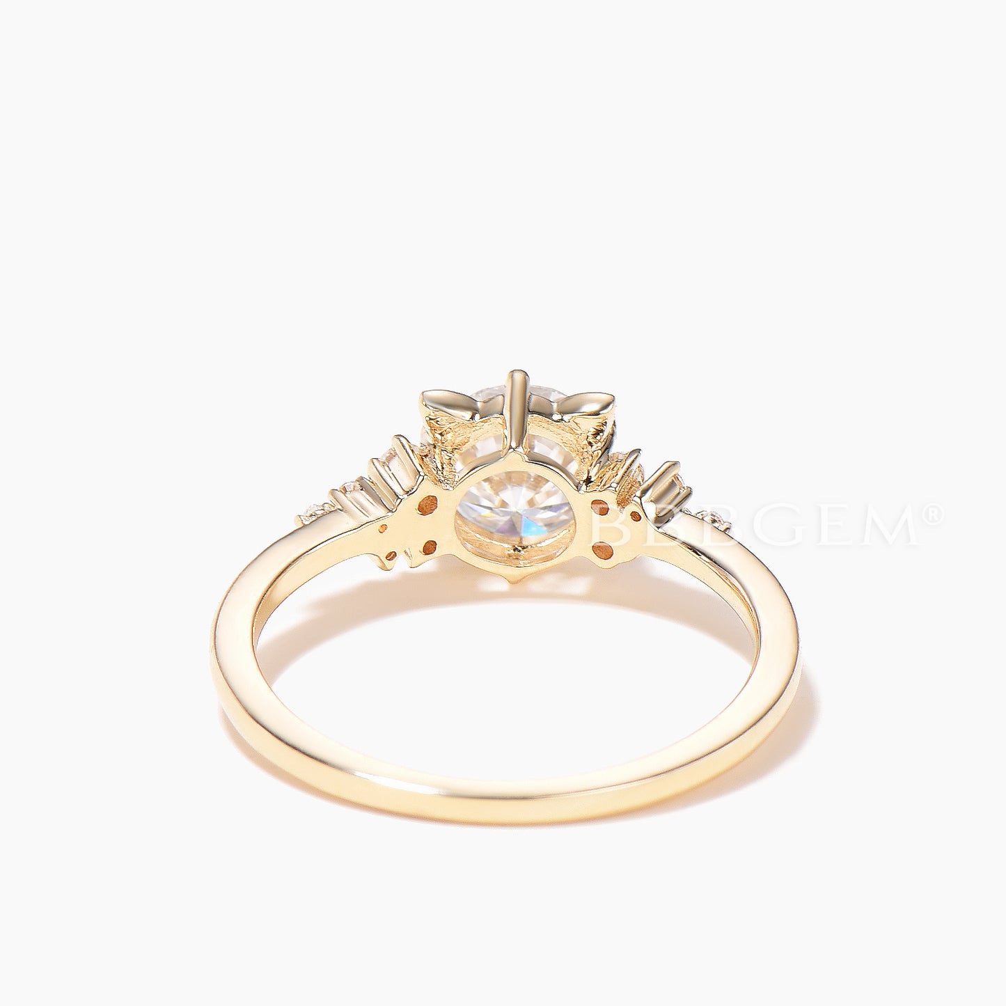 Round Cut Lab-grown Diamond Cat Engagement Ring Igi Certificate Ring