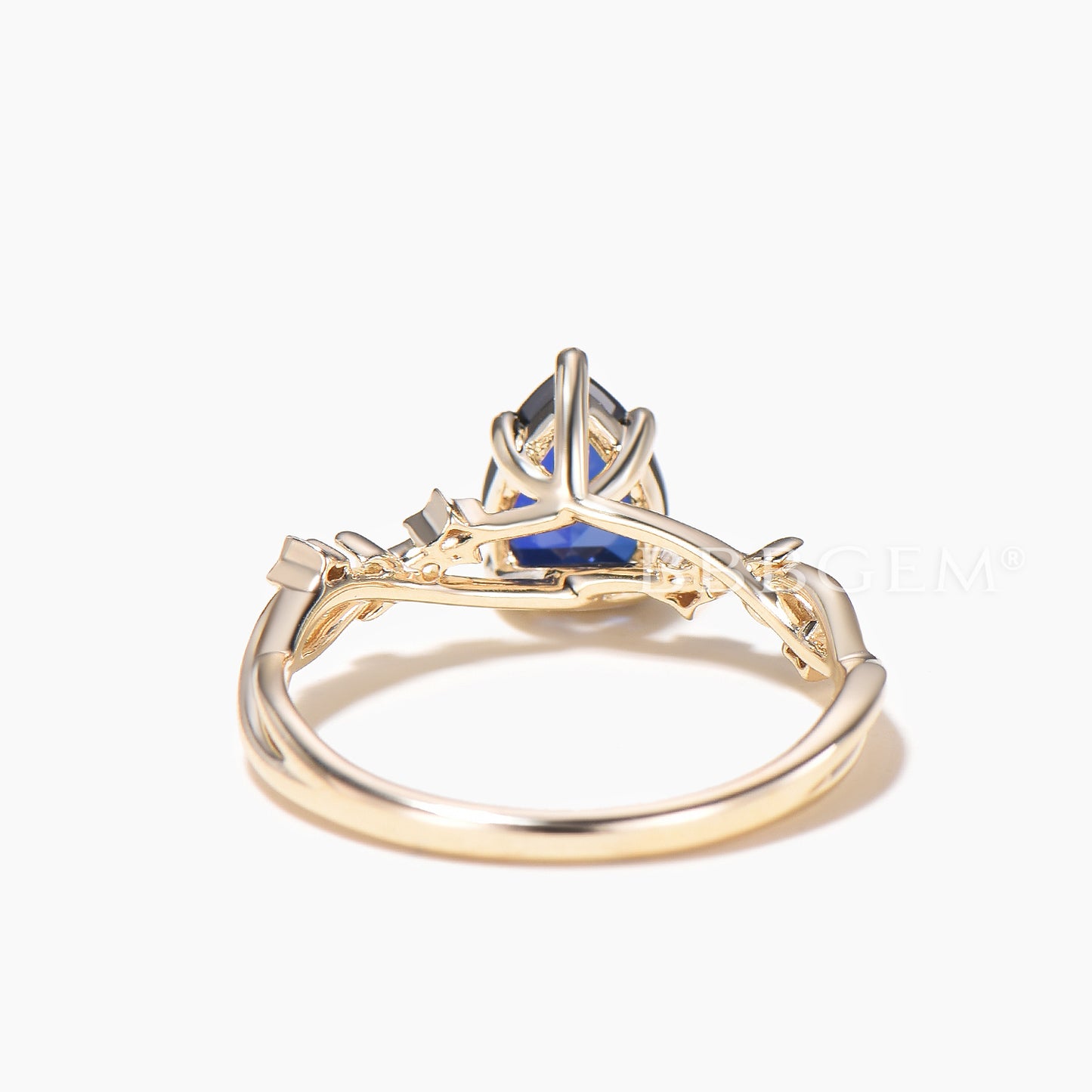 1.25CT Teardrop Cut Sapphire Engagement Ring Opal Star Twisted Wedding Ring