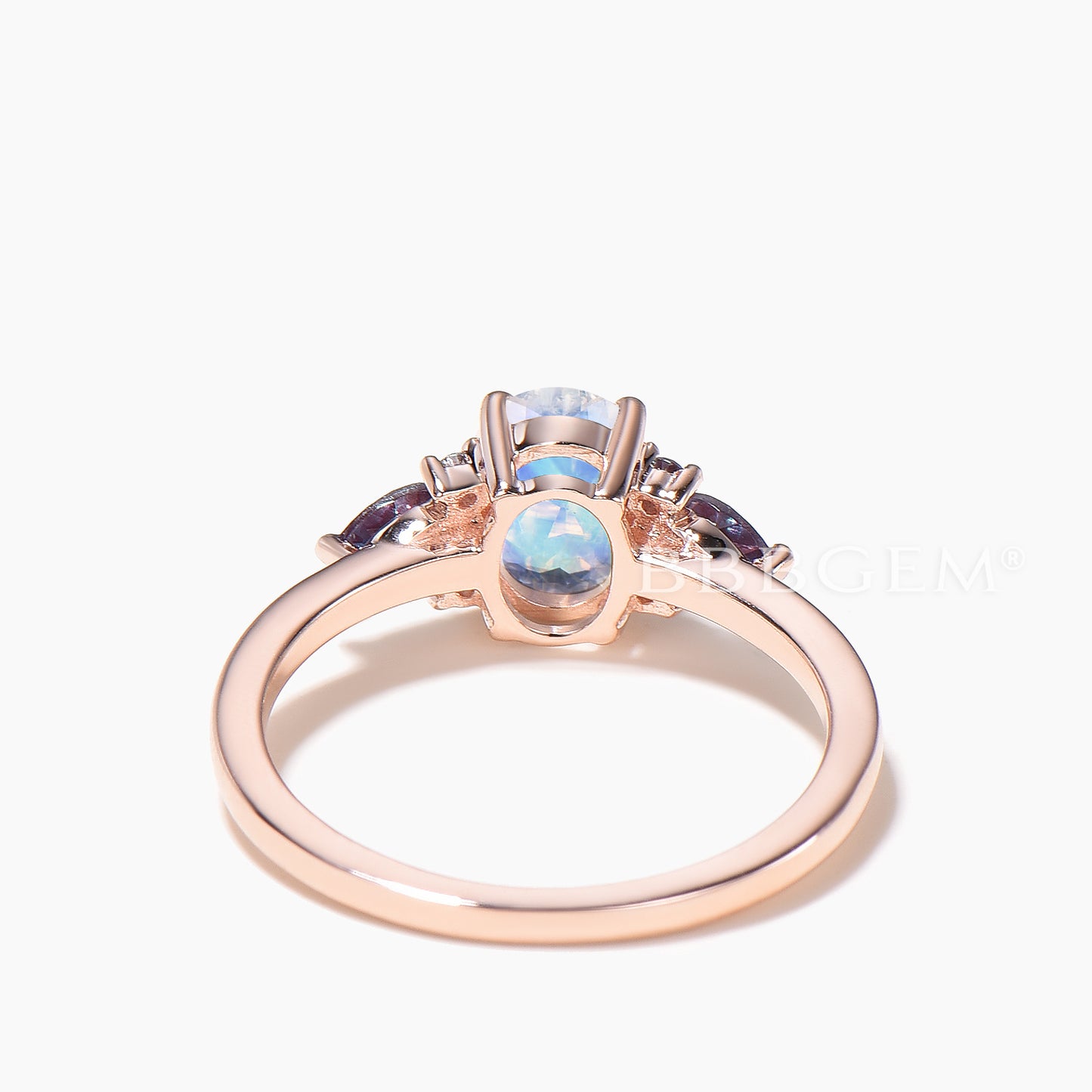 1.5CT Oval Cut Moonstone Engagement Ring Color-change Alexandrite Ring