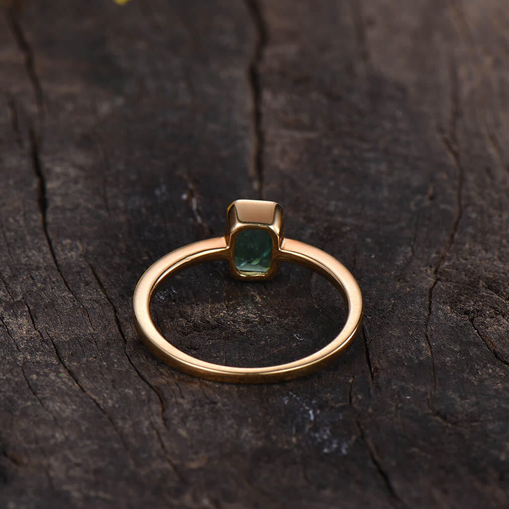 Solitaire Emerald Cut Emerald Engagement Ring 05