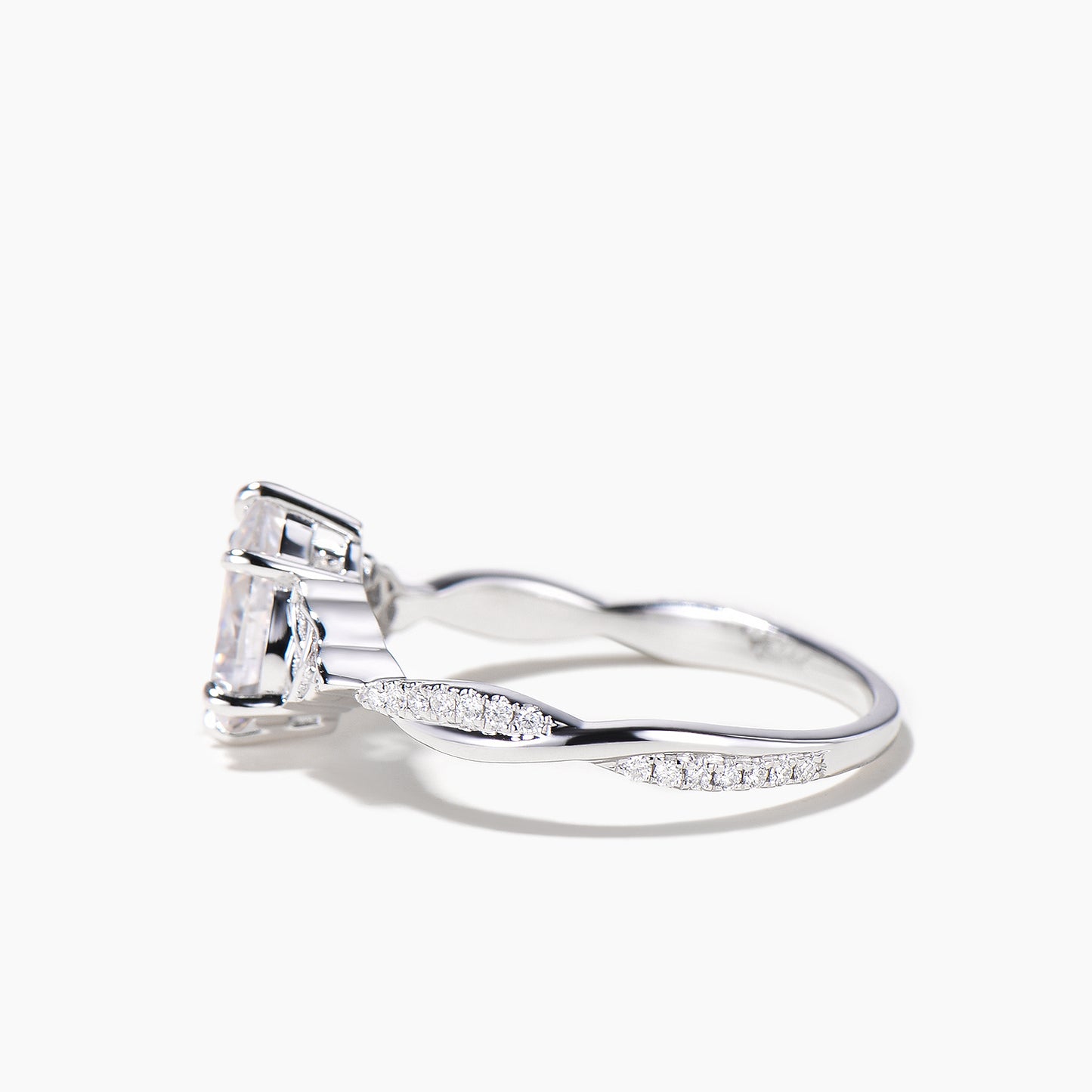 1.25ct Trinity Celtic Knot Design Pear Cut Moissanite Twisted Engagement Ring