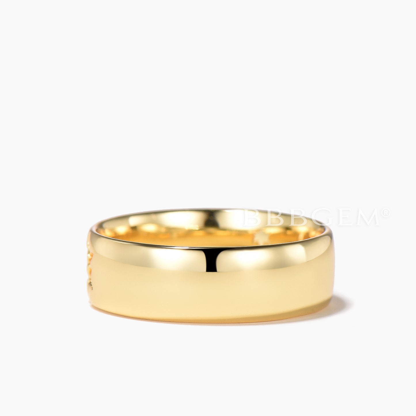 6mm Solid Gold Wedding Ring Unique Leaf Hollow Yellow Gold Men Band