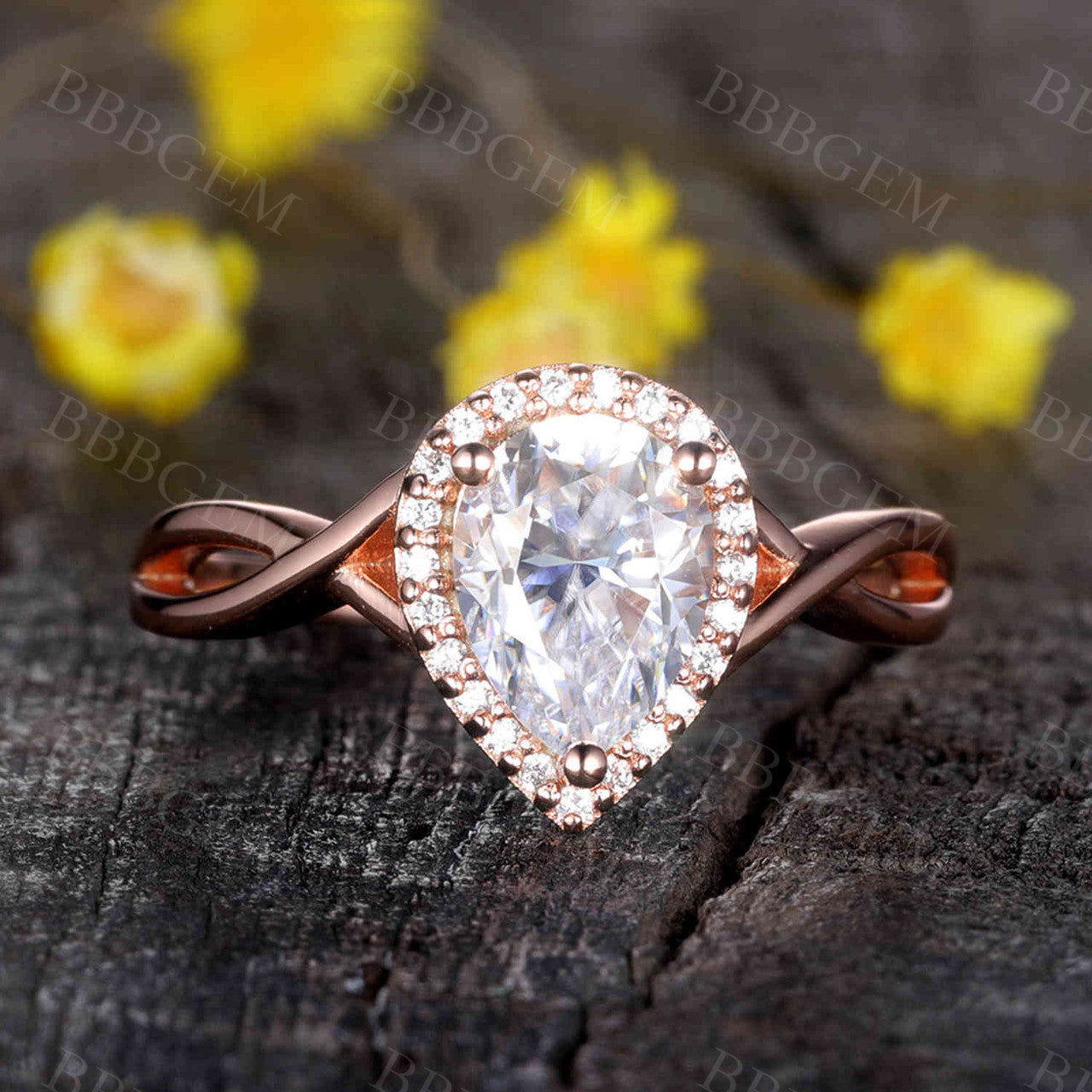 14K Solid Gold Moissanite Engagement Ring Vintage Diamond Ring For Women