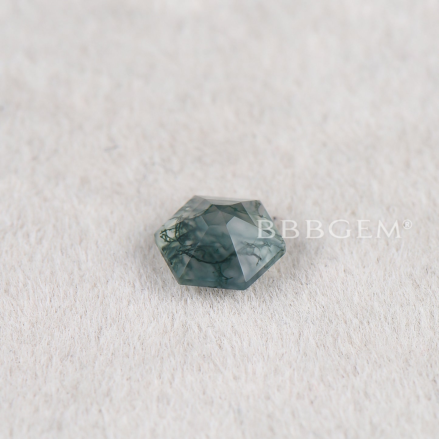 Hexagon Cut Green Moss Agate Faceted Calibrated Bulk Gemstones