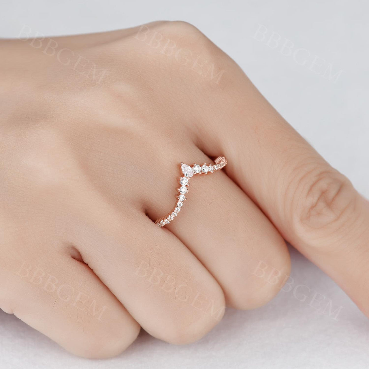 Moissanite Pear Ring-BBBGEM Moissanite Wedding Bands