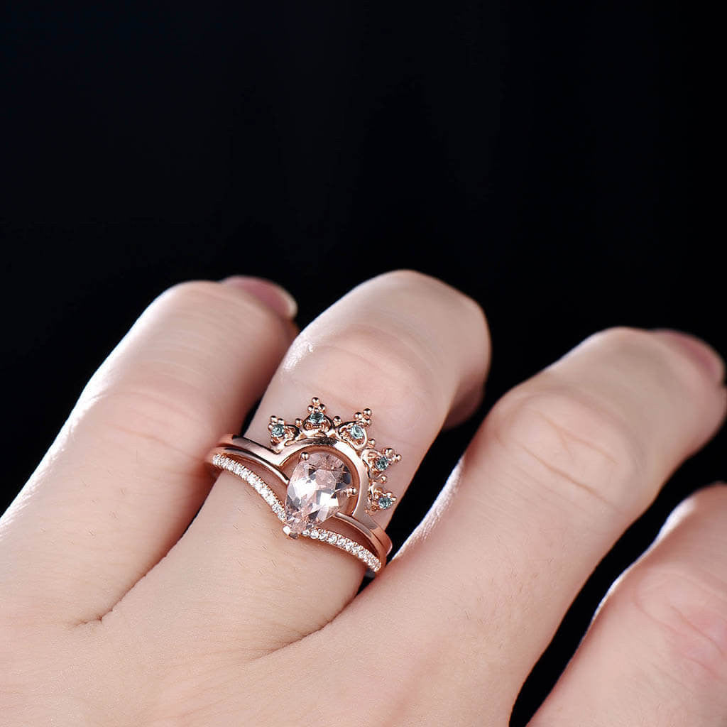 morganite bridal set