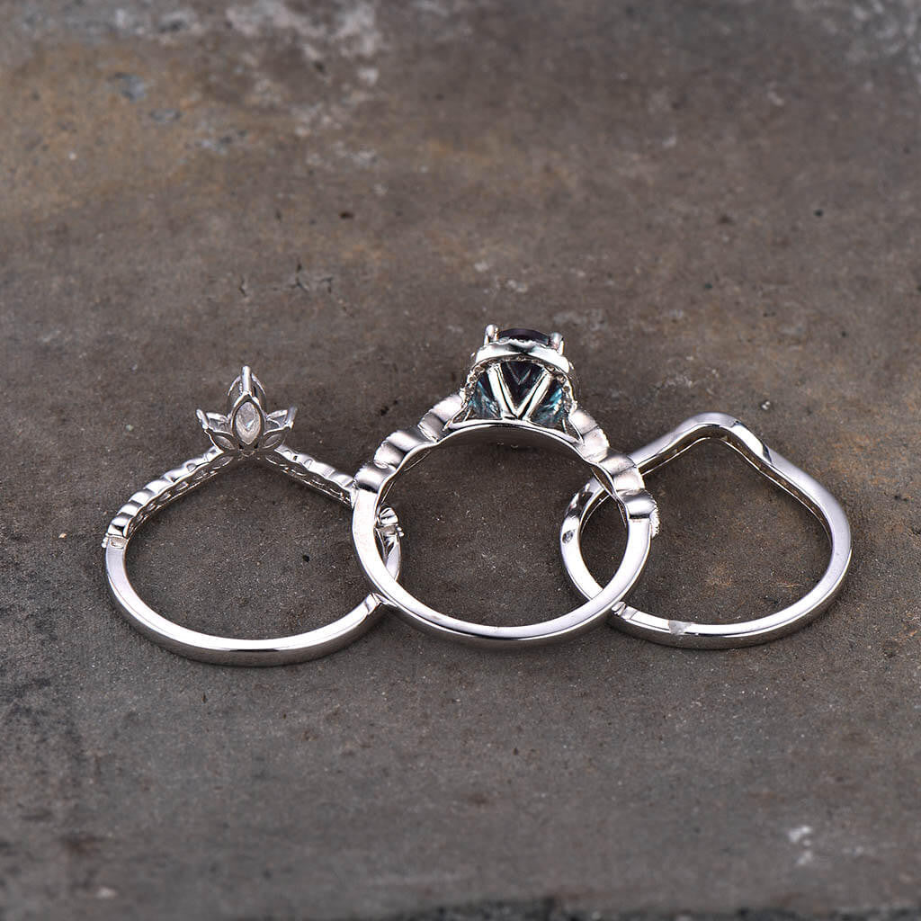 alexandrite wedding set