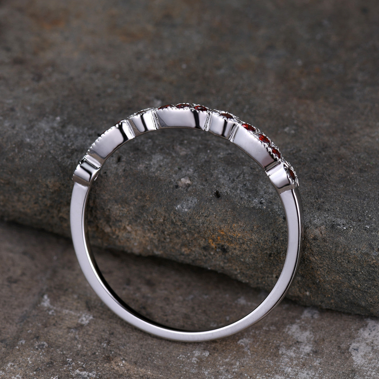 Natural Garnet Ring-BBBGEM Garnet Ring