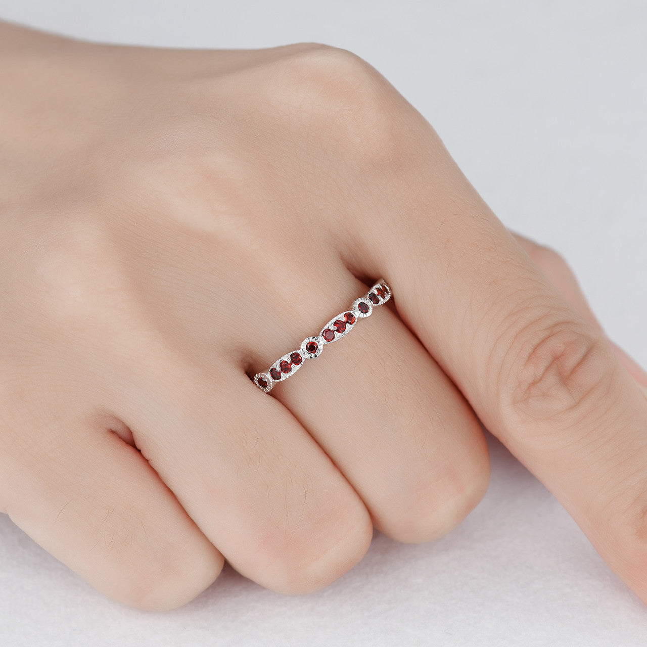 Anniversary Gift-BBBGEM Garnet Ring