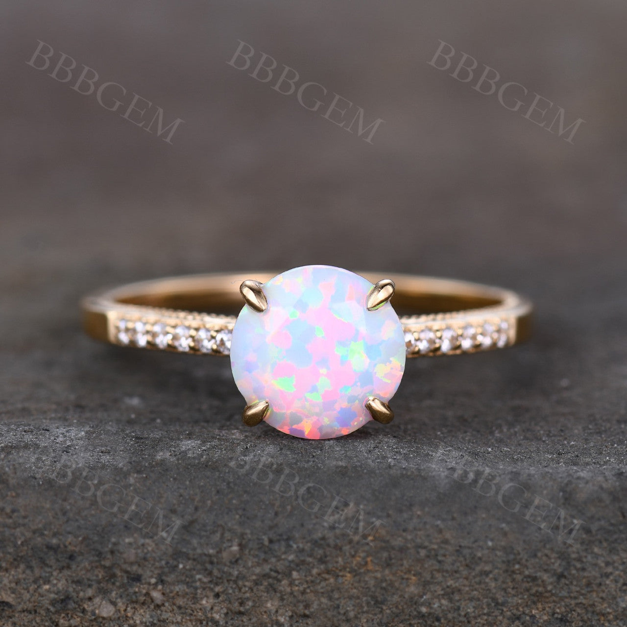 vintage opal ring-women opal wedding ring