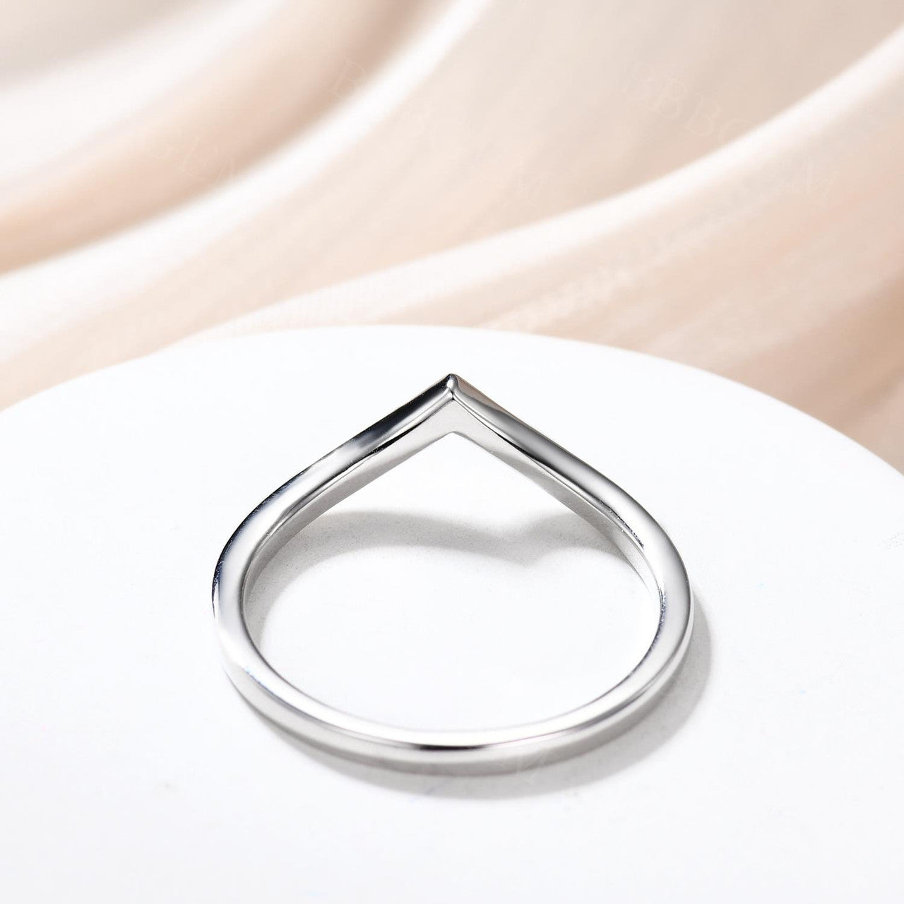 Love You Until Death Engraving Plain Gold V Shaped Band Curve Sterling Silver Ring Band