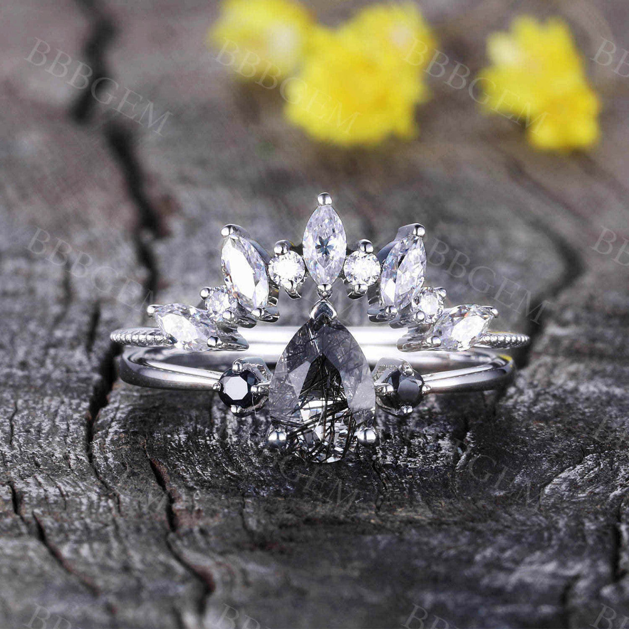 Black Rutilated Quartz Bridal Set