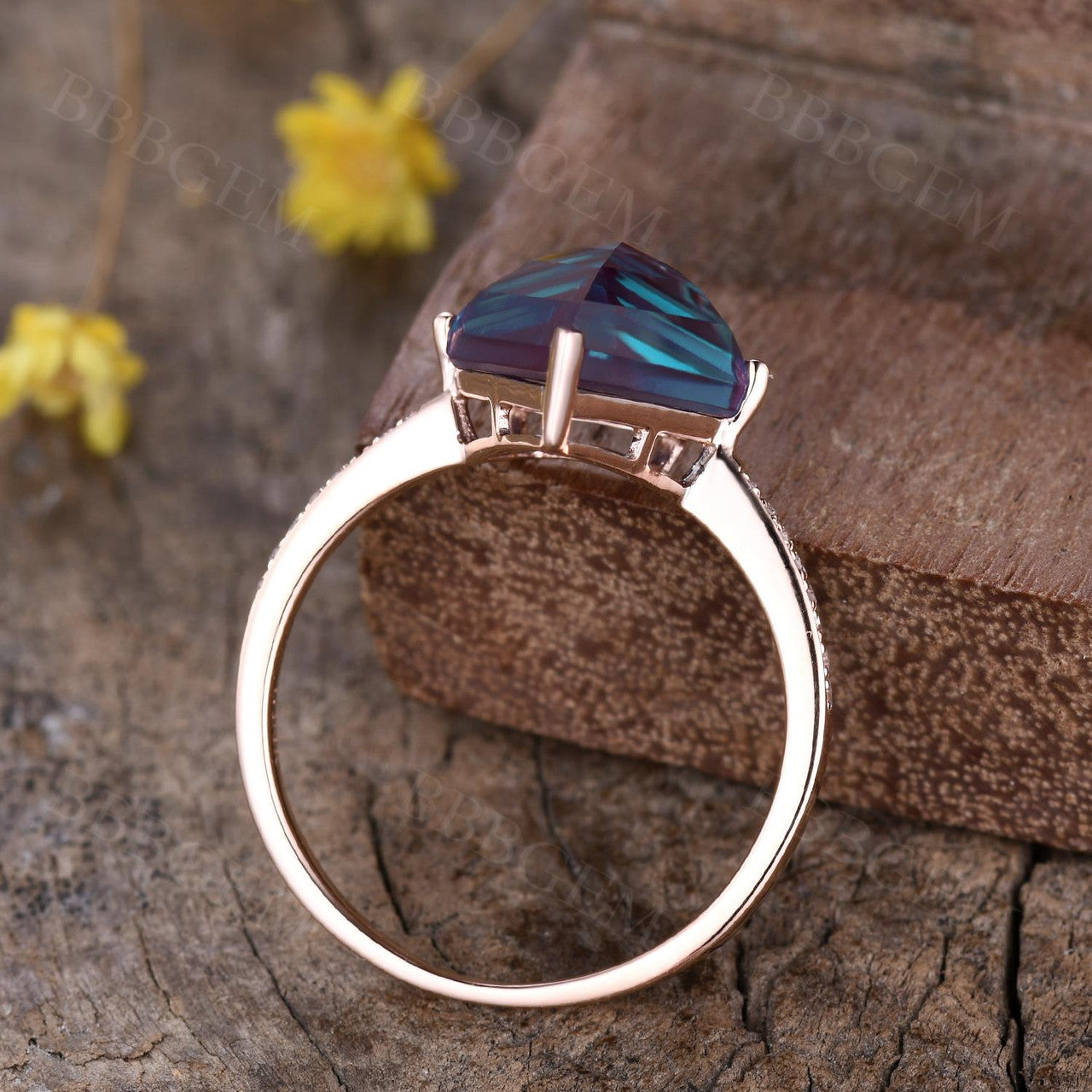 Alexandrite Promise Ring-BBBGEM Alexandrite Wedding Rings