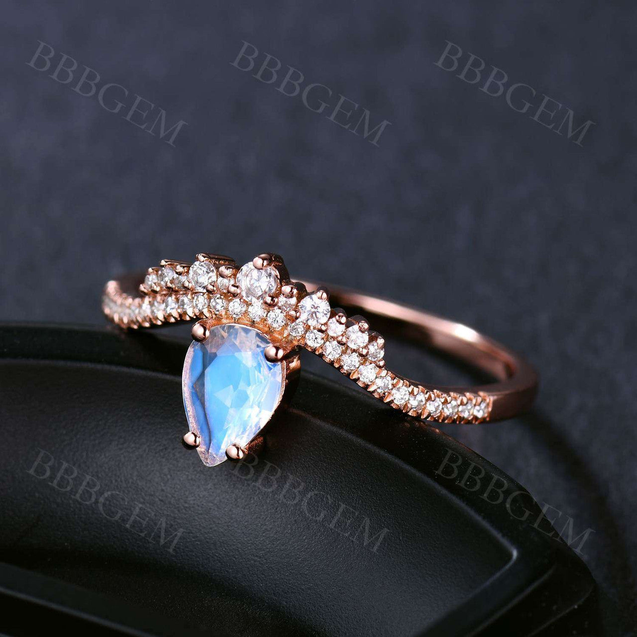 simple moonstone engagement ring-BBBGEM moonstone rose gold ring