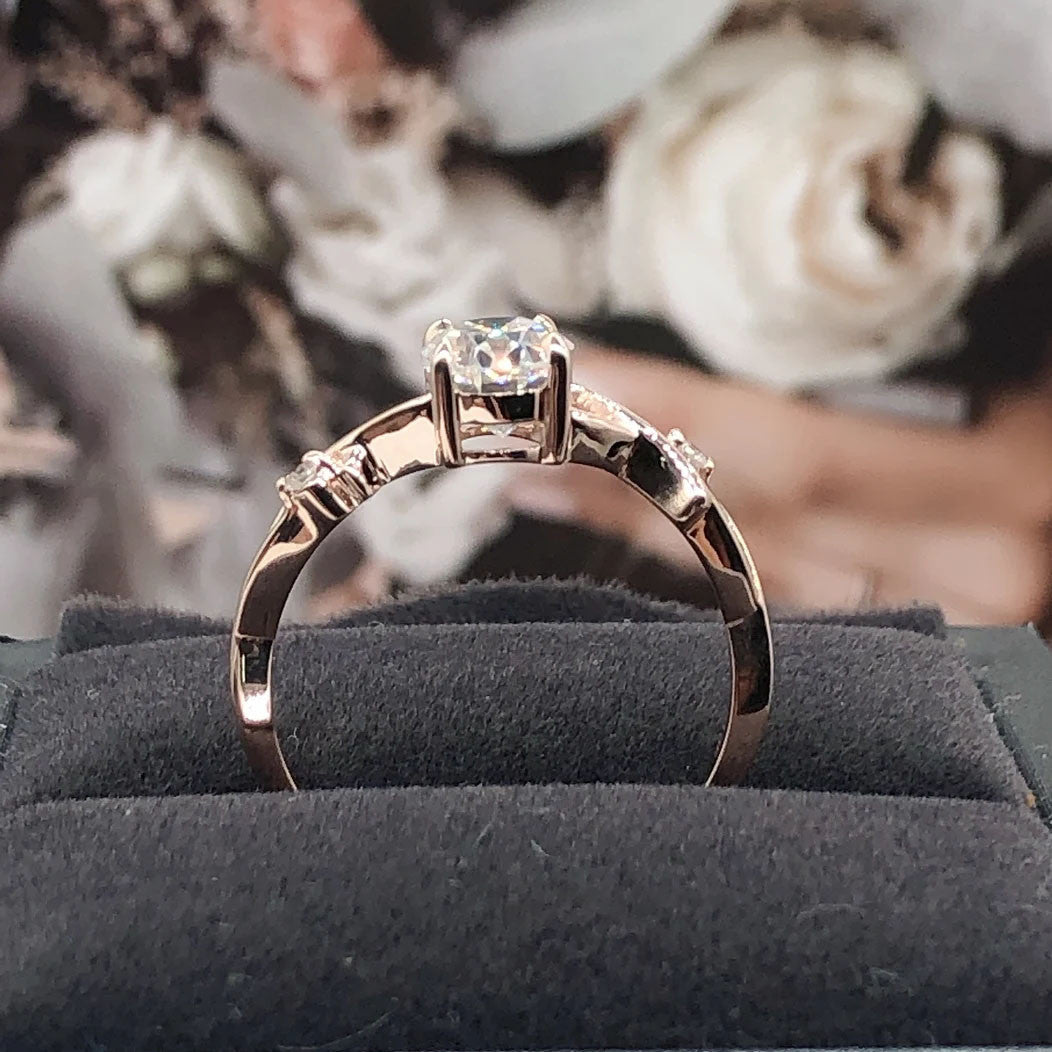 Pink Gold Moissanite Diamond RIng