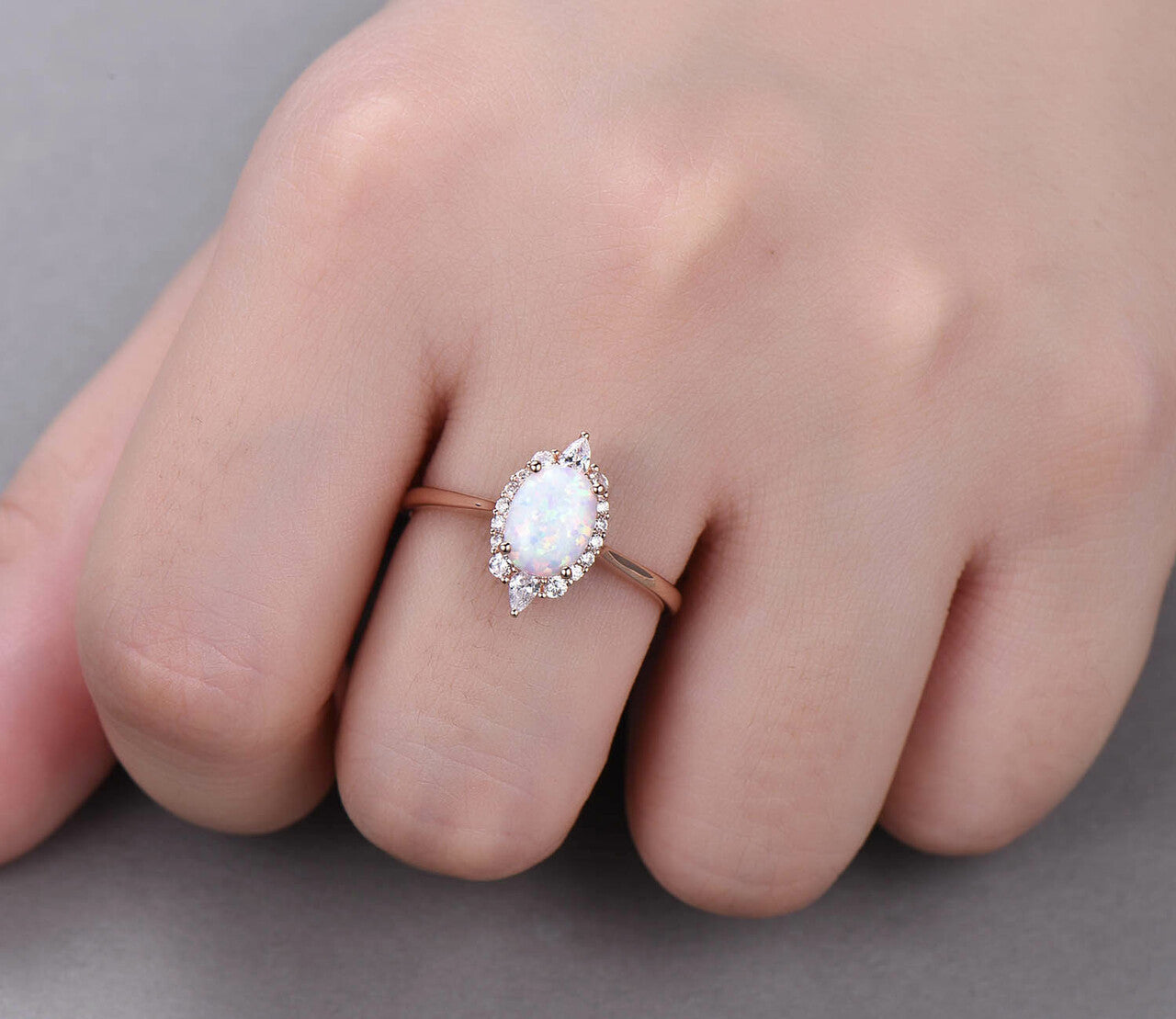 opal vintage style ring