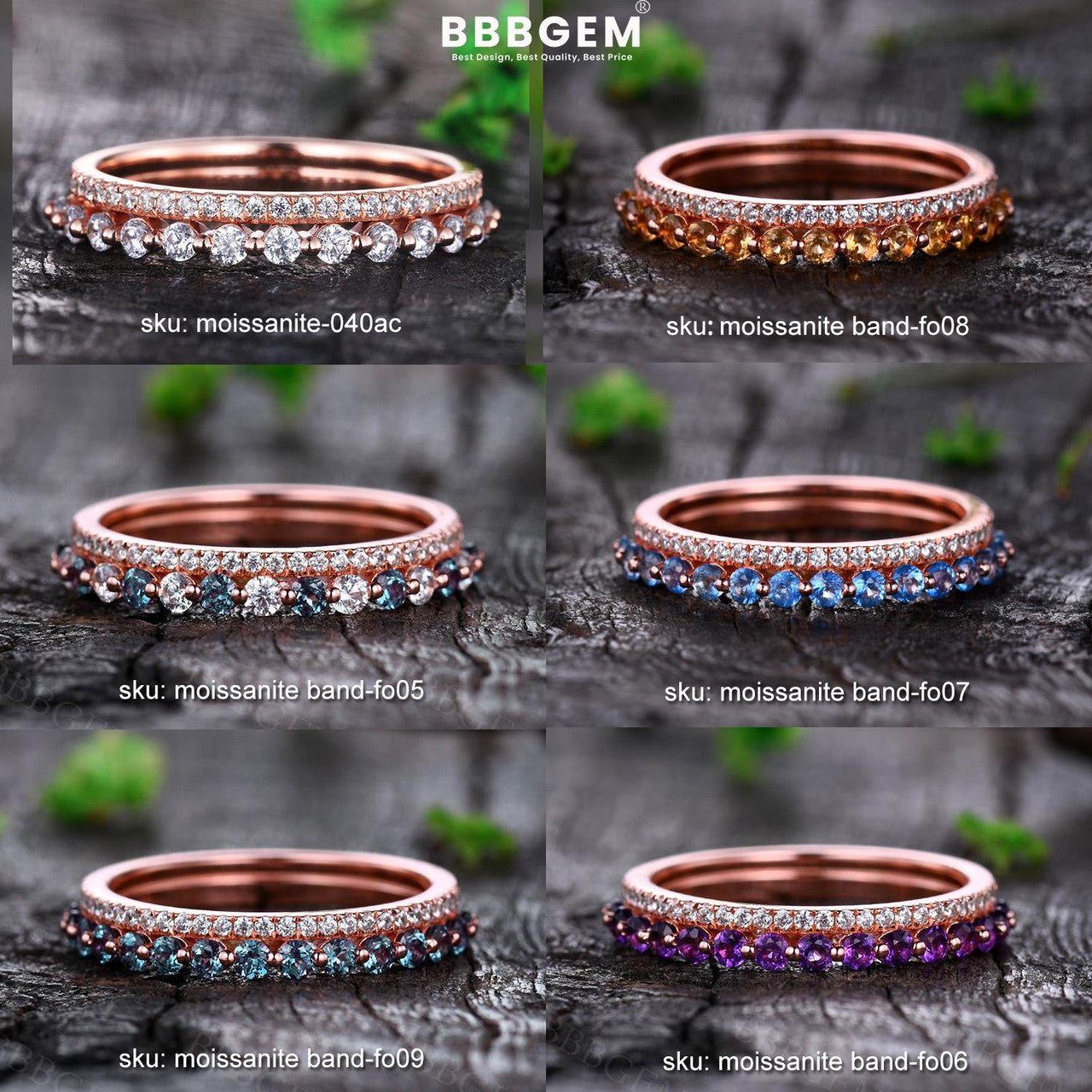 Bubble Prong Set-BBBGEM Citrine Moissanite Ring