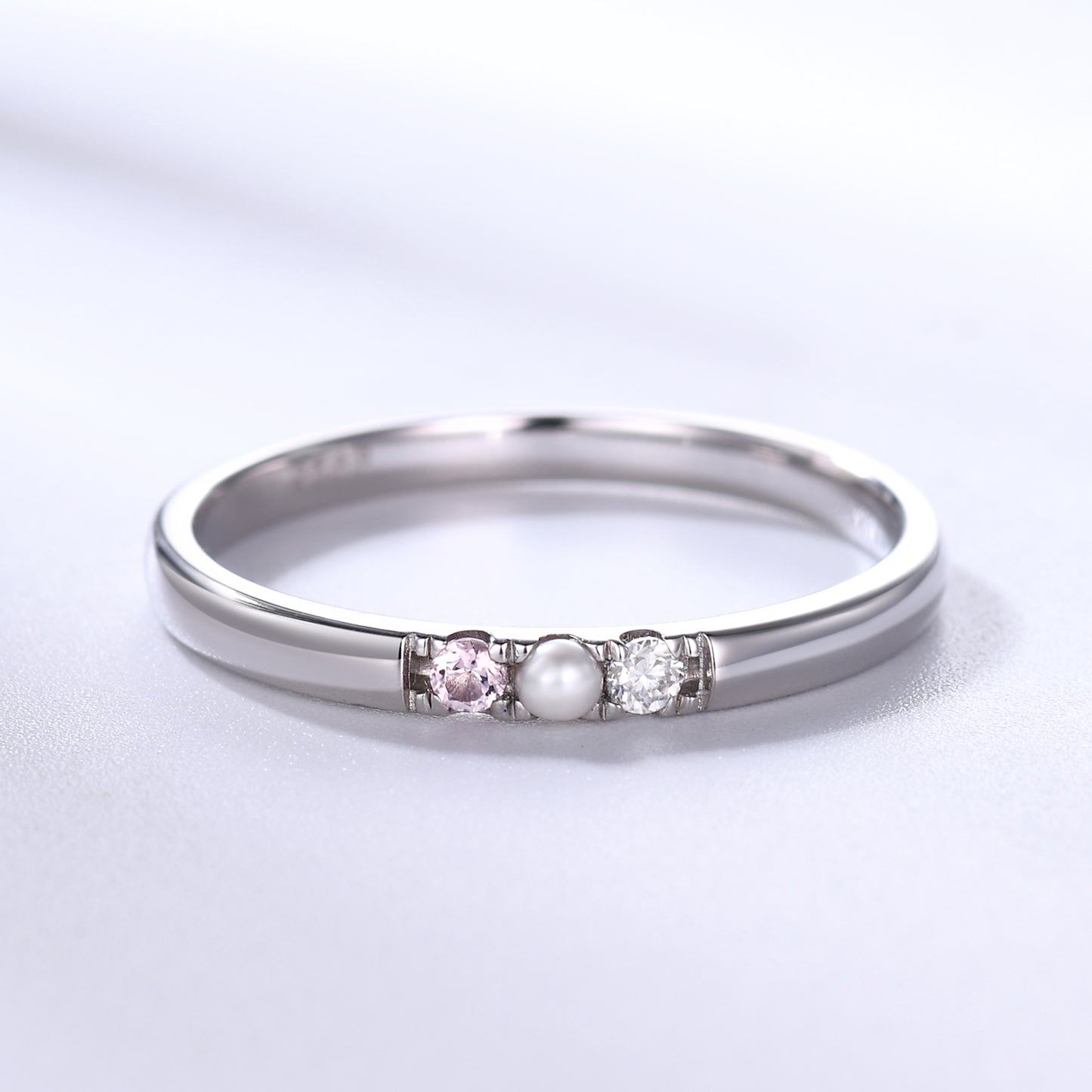 Family Birthstone Ring Personalized 2-5 Birthstones Ring Gifts for Mother Grandma