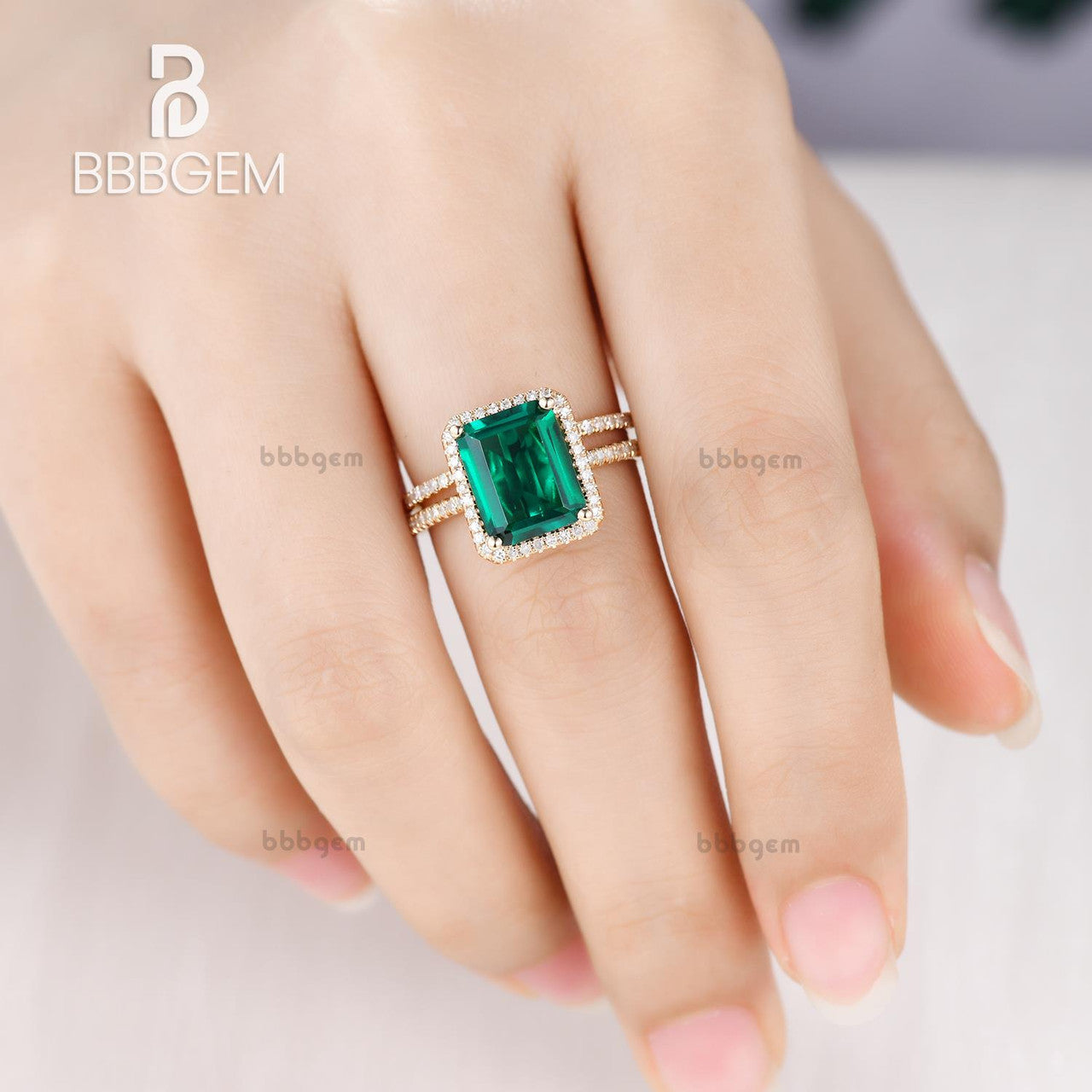 engagement rings for women emerald yellow gold-women engagement rings set emerald cut