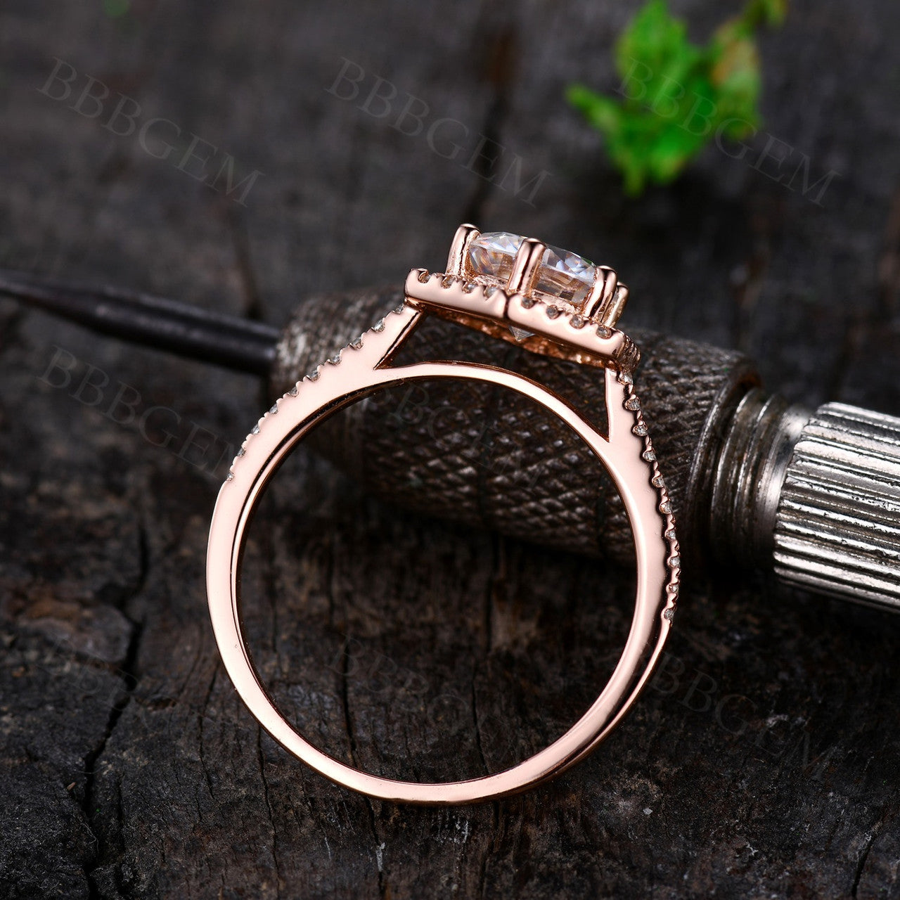 Moissanite Halo Engagement Rings-BBBGEM Moissanite Engagement Rings