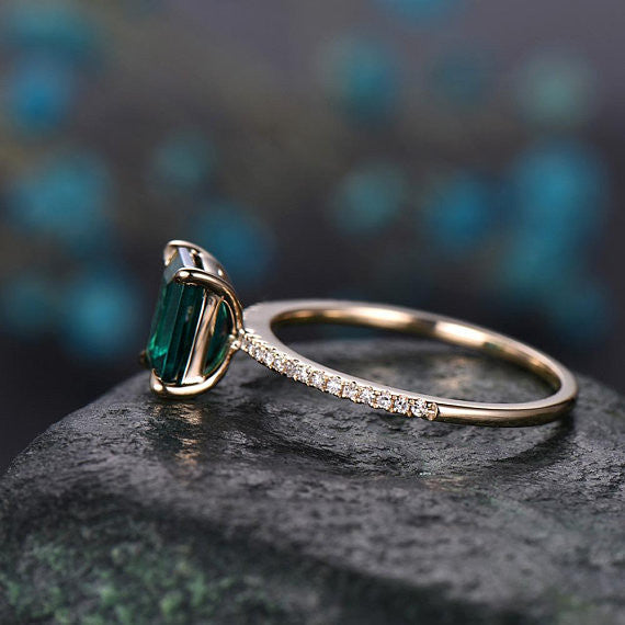 Natural Emerald Rings-BBBGEM Emerald Solitaire Ring