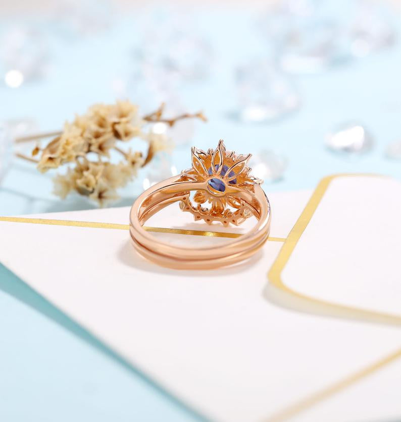 Alexandrite Engagement Ring Rose Gold