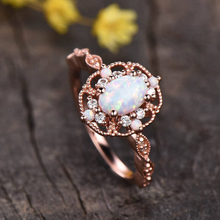 opal and diamond engagement ring