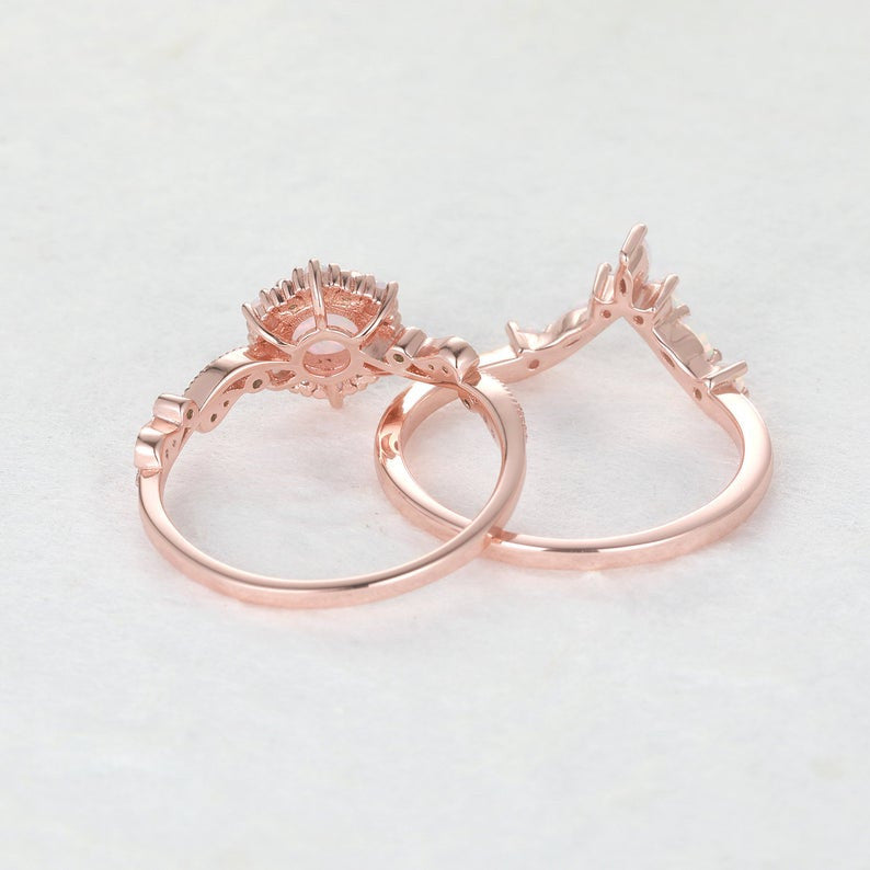 moss agate engagement ring