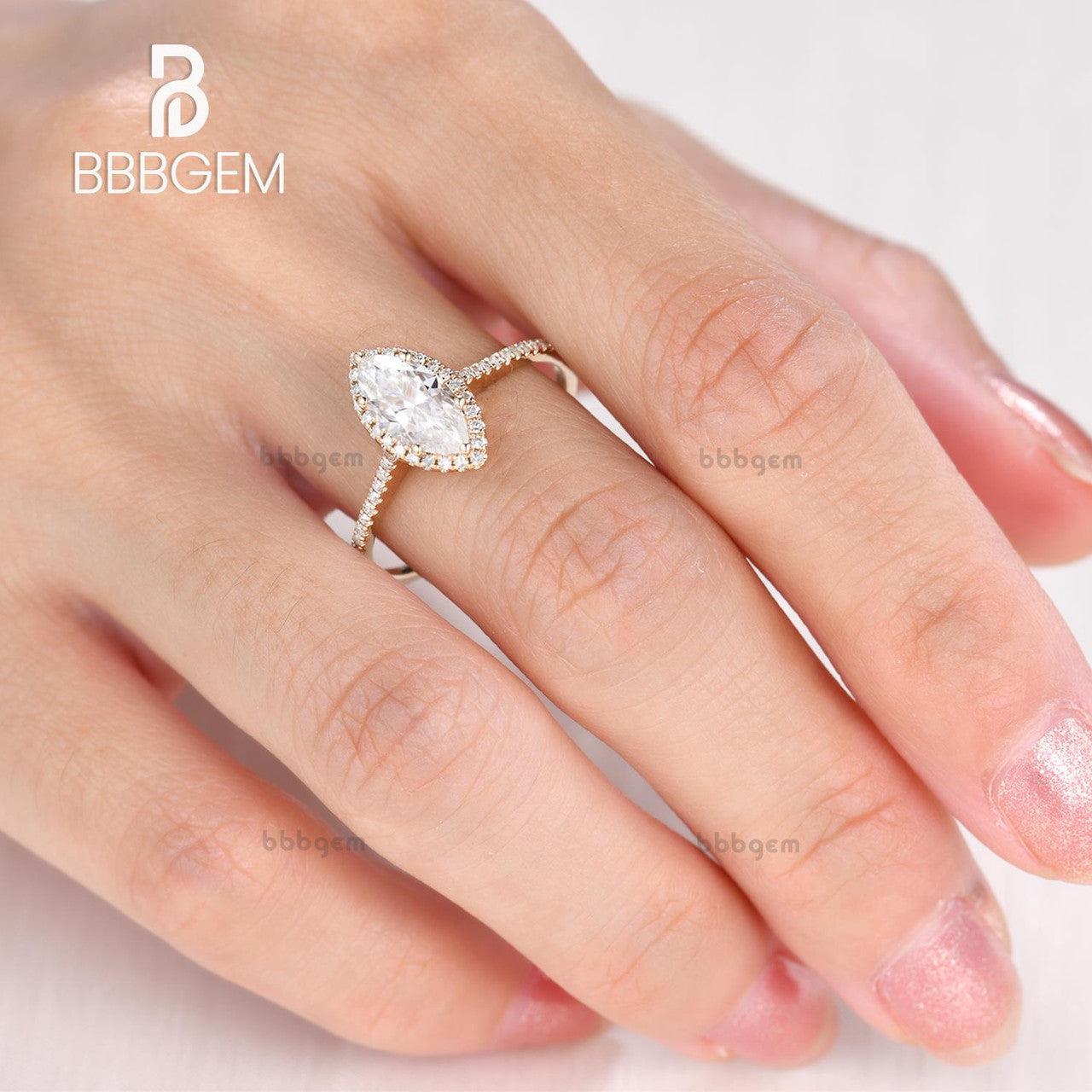marquise halo moissanite engagement ring-diamond halo marquise moissanite ring yellow gold-eye shape moissanite wedding ring