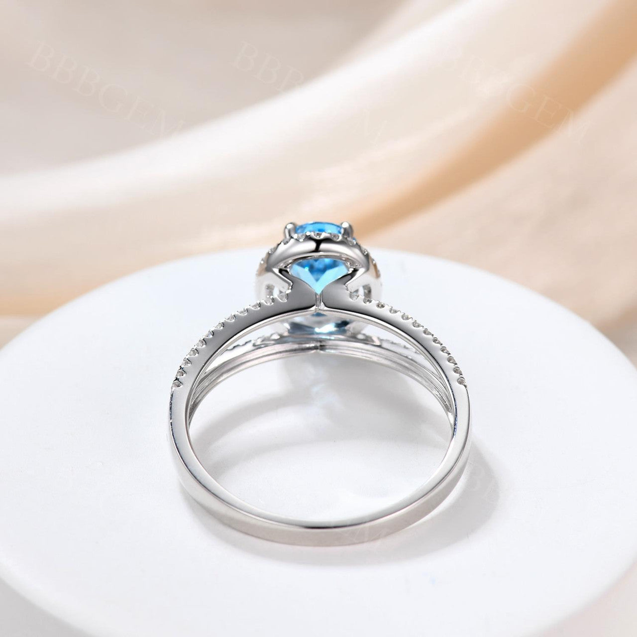 split shank engagement ring-blue topaz birthstone ring-bbbgem white gold sky topaz stone rings