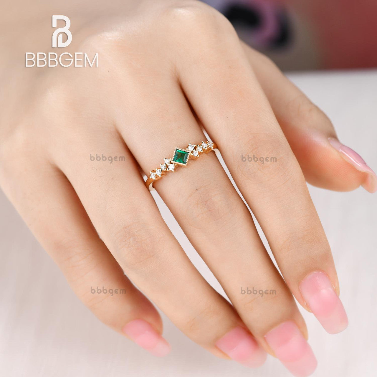 women emerald green engagement ring-beautiful daily emerald ring bands for women-gold natural emerald band rings for women
