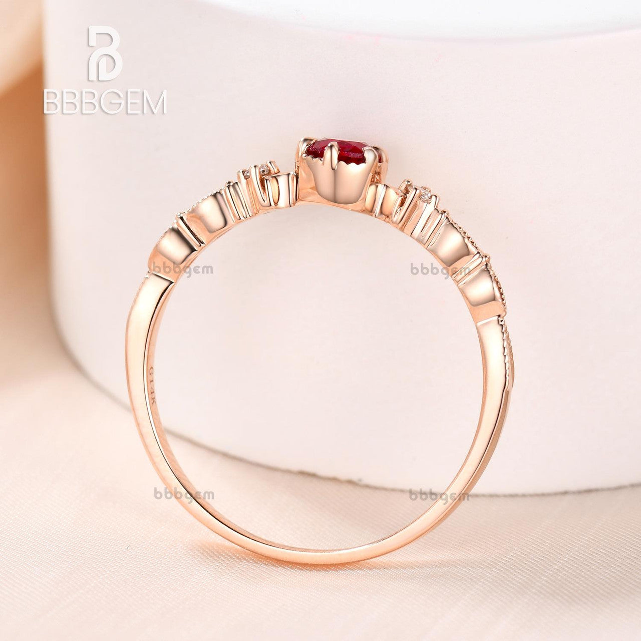 women ruby engagement rings-women's single band wedding ring-14k gold band ring women's rose gold mini band
