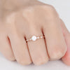 0.5 Carat  Round White Opal Engagement Ring Diamond Accent Claissic
