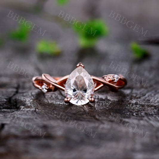 Rose Gold Moissanite Ring-BBBGEM Rose Gold Moissanite Ring