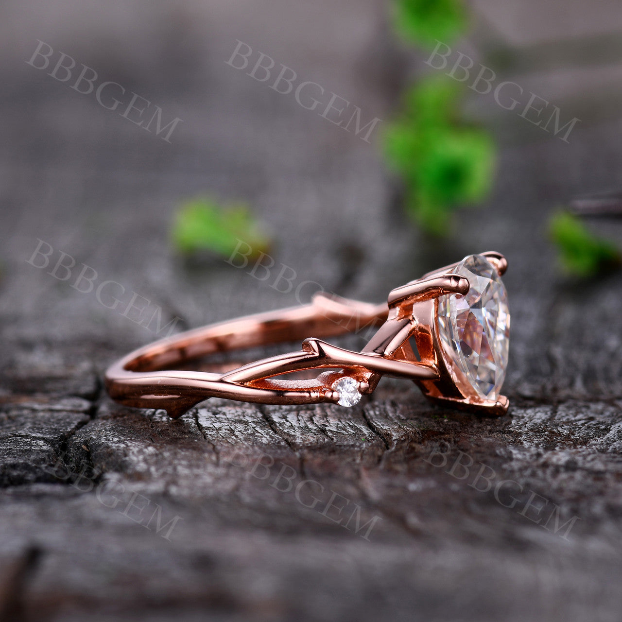 Moissanite Promise Ring-BBBGEM Rose Gold Moissanite Ring