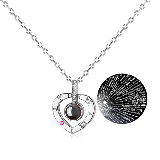 100 Languages I Love You Nano Projection Necklace | Romantic Gifts