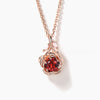 1.2CT Round Cut Ruby Floral Necklace Marquise White Opal Twig Pendant