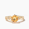 Hexagon Cut Natural Citrine Solitaire Engagement Ring Yellow Gold Twisted Ring