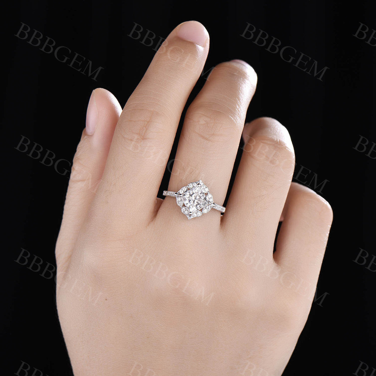 Moissanite Engagement Rings-BBBGEM Moissanite Ring