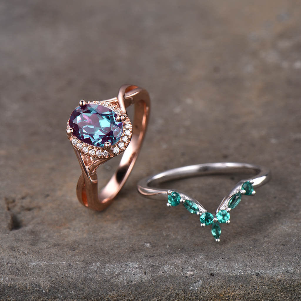 infinity alexandrite engagement ring