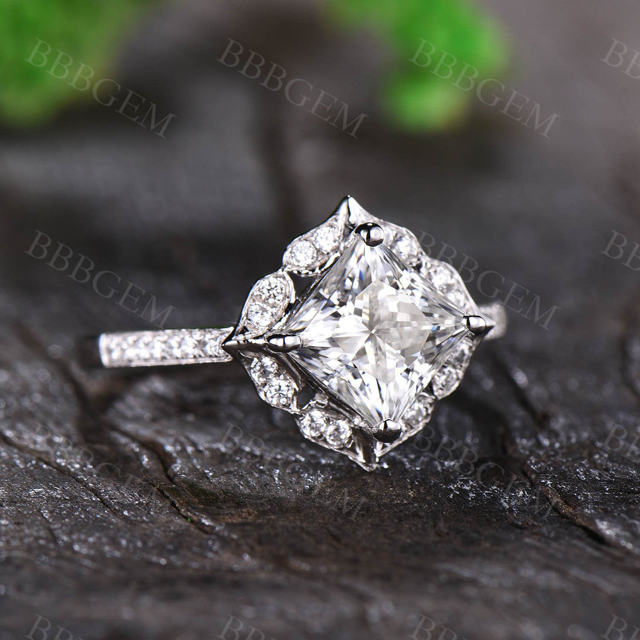 Moissanite Wedding Rings-BBBGEM Moissanite Ring