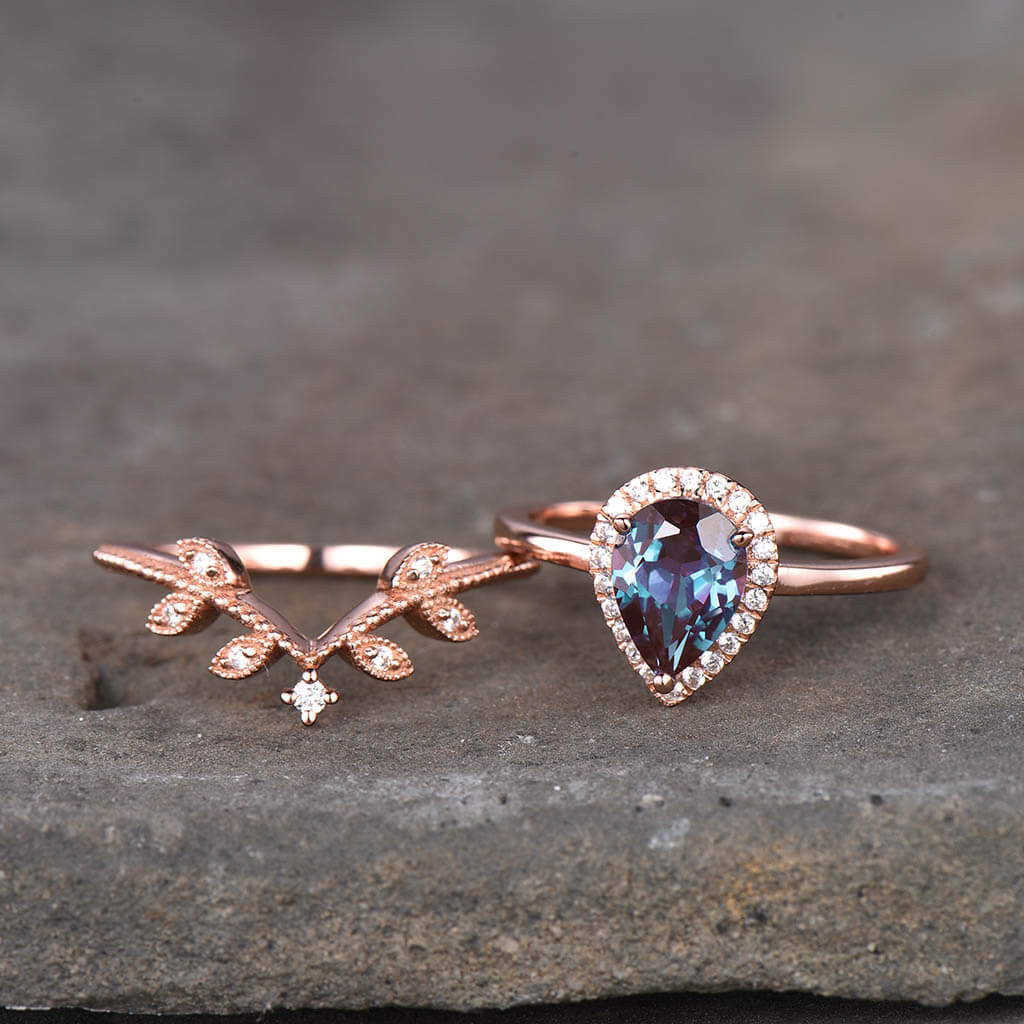 alexandrite engagement ring rose gold