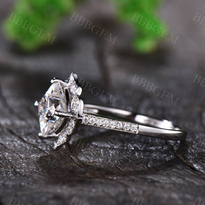 White Gold Moissanite Ring-BBBGEM Moissanite Ring