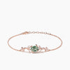 1.5CT Oval Cut Natural Moss Agate Bracelet Opal Branch Rose Gold Bracelet