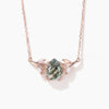Pear Cut Natural Moss Agate Necklace Opal Branch Leaf Inspired Pendant