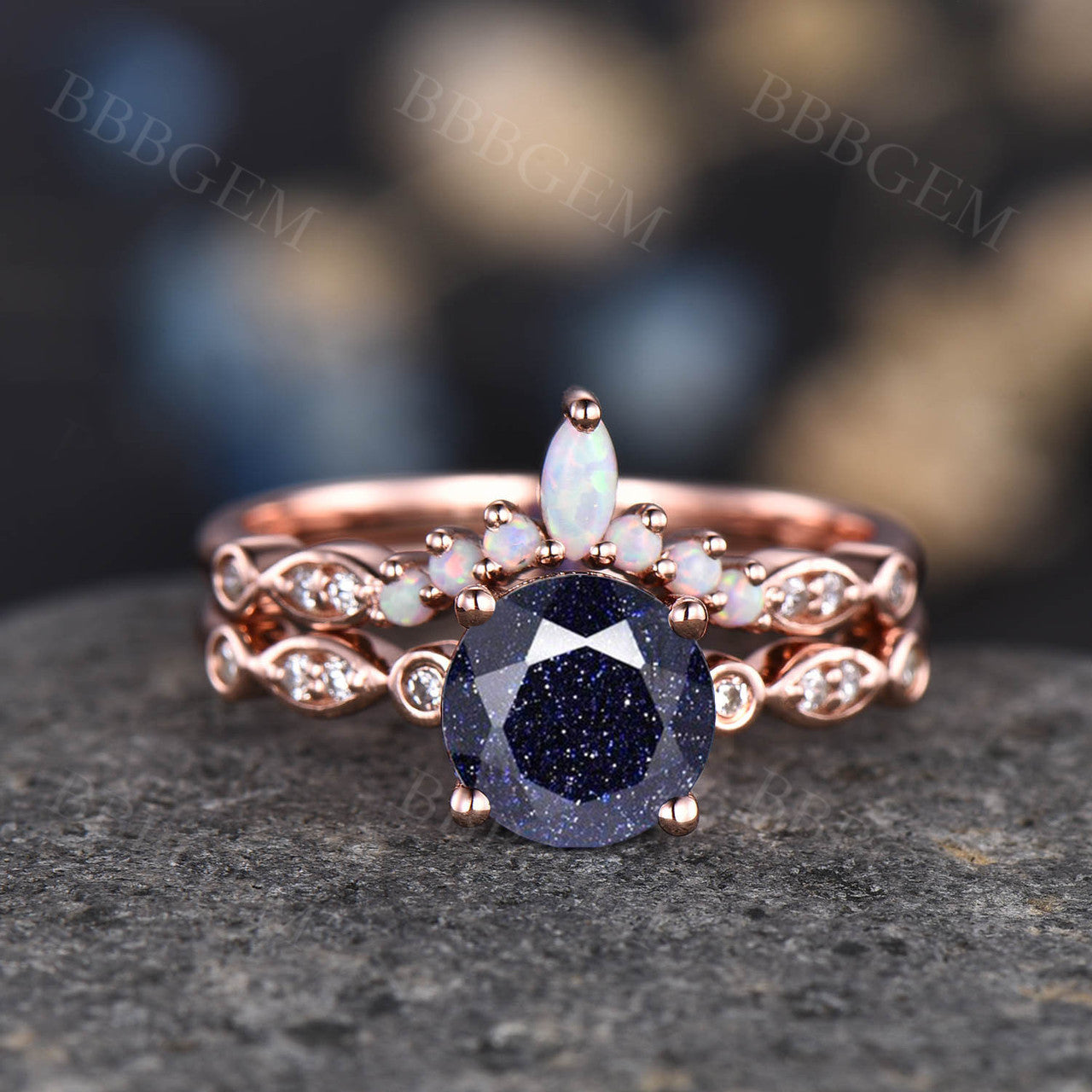 blue sandstone ring-bbbgem blue sandstone ring